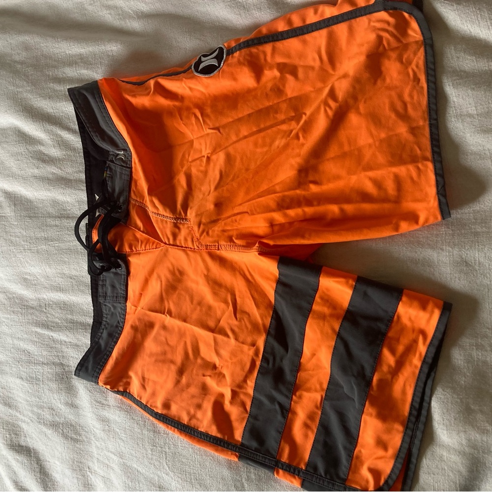 Hurley Orange and Black Men's Swim/Board Shorts